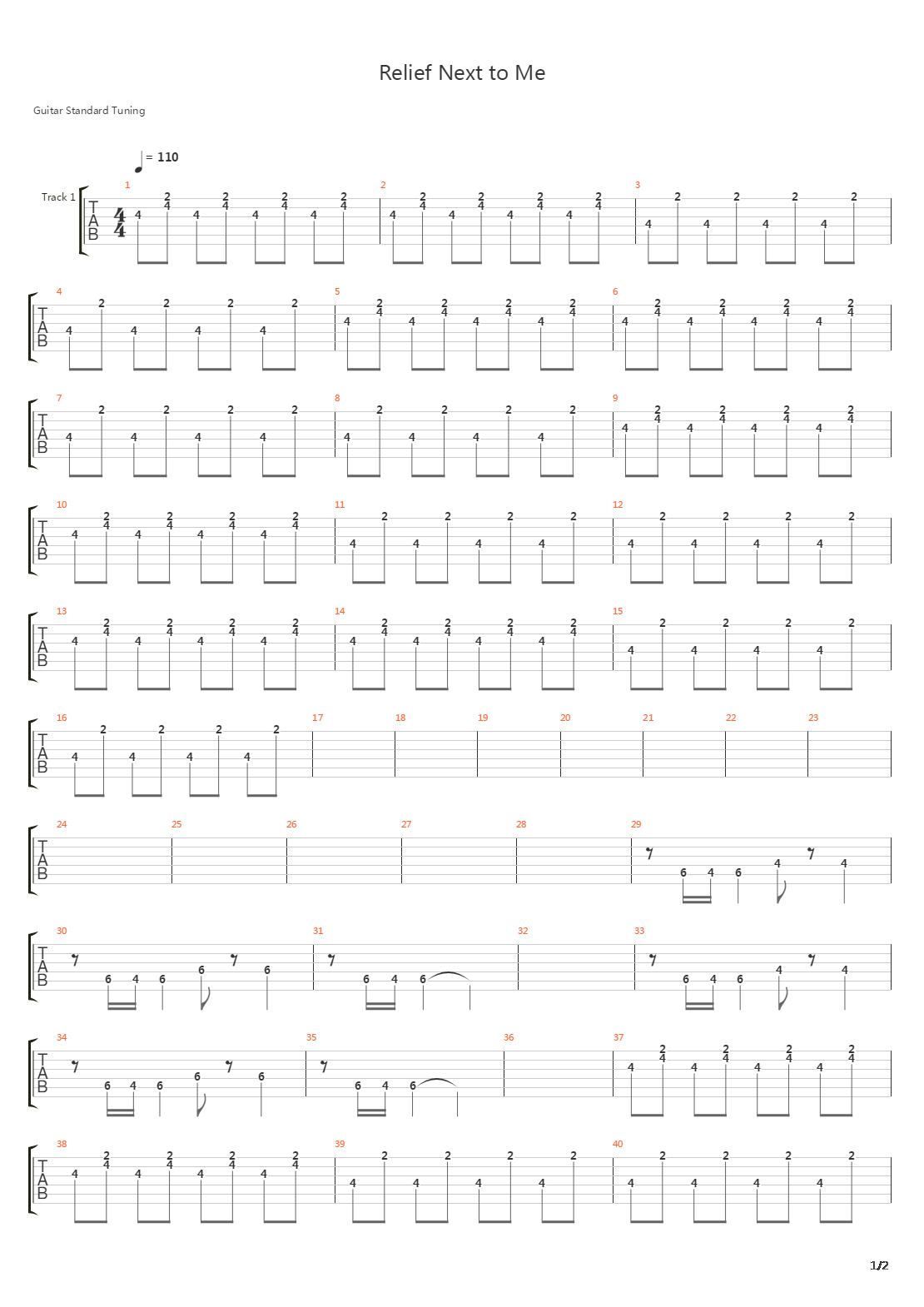 Relief Next To Me吉他谱