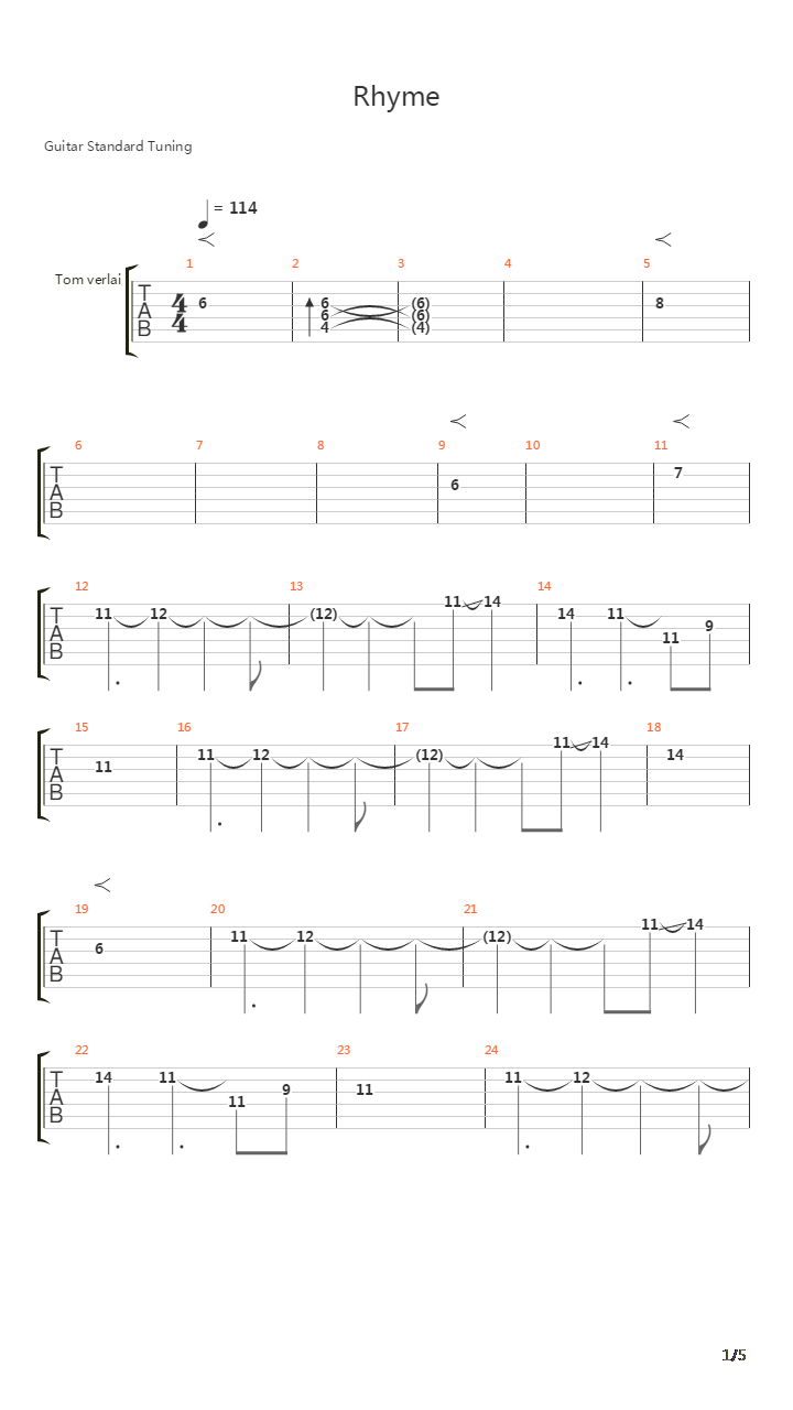 Rhyme吉他谱