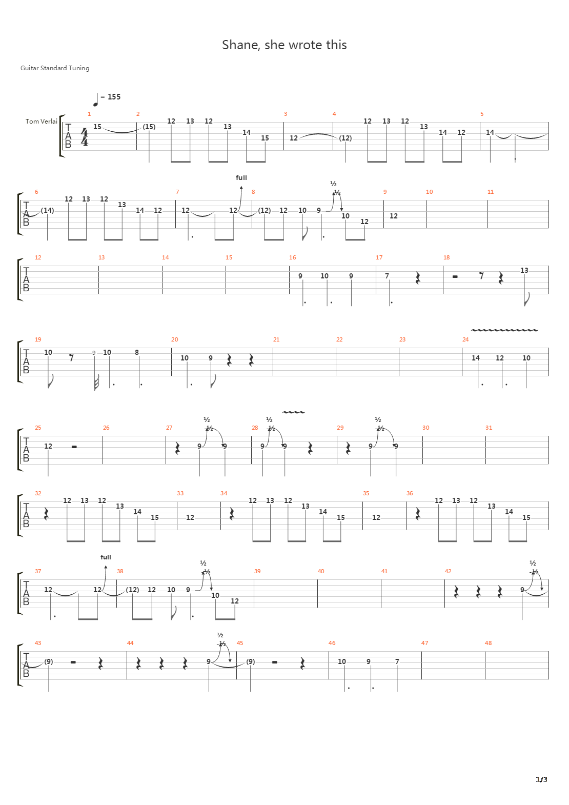 Shane She Wrote This吉他谱