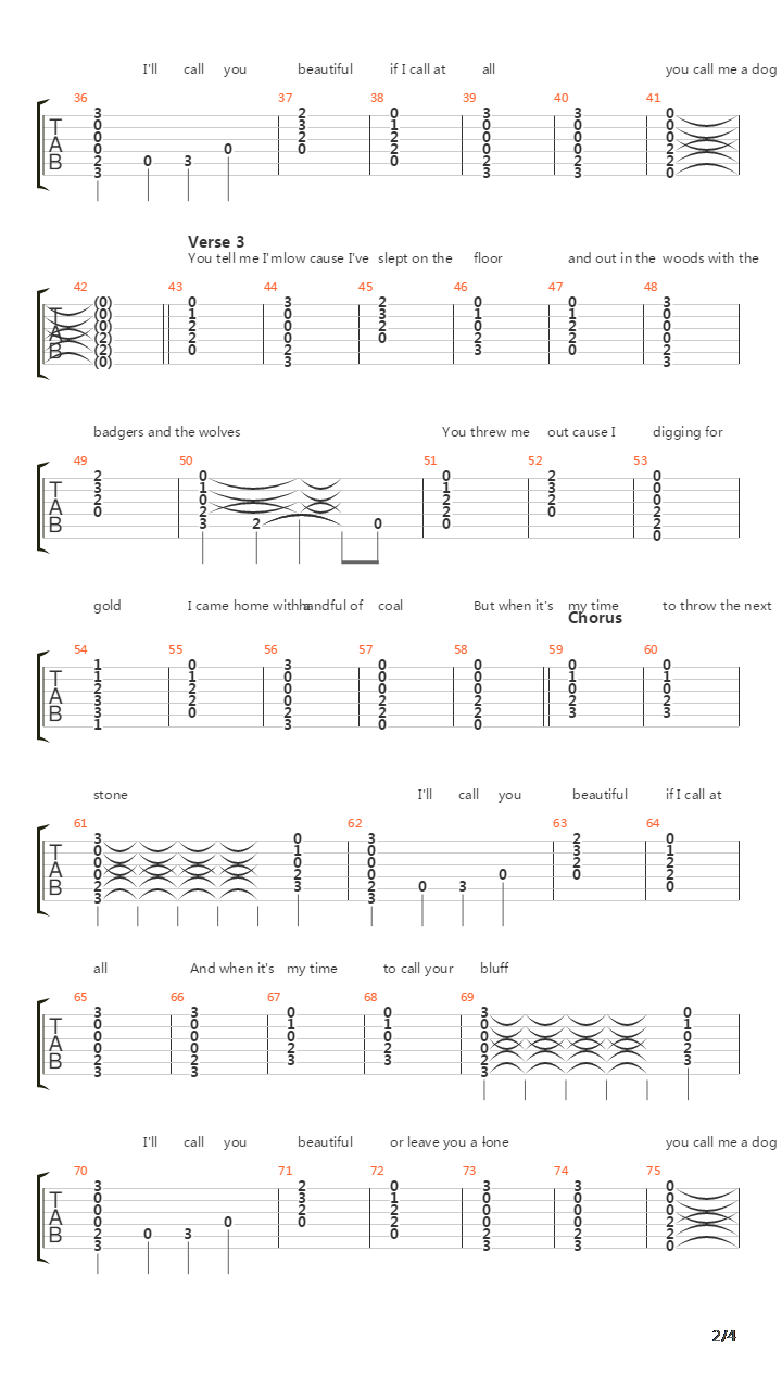 Call Me A Dog吉他谱