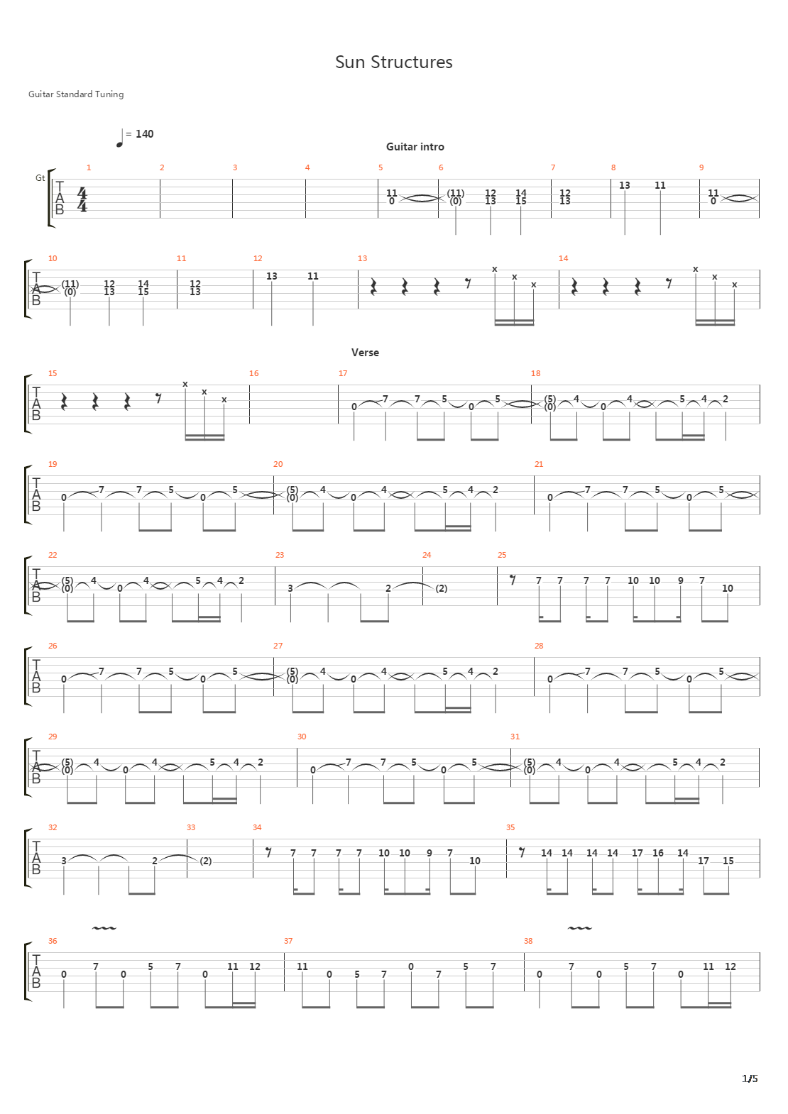 Sun Structures吉他谱