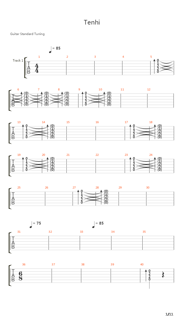 Tenhi吉他谱