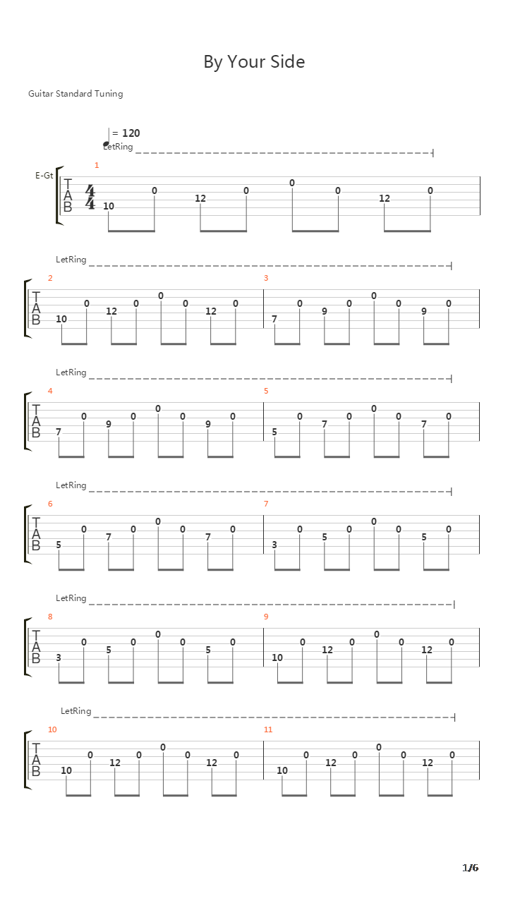 By Your Side吉他谱