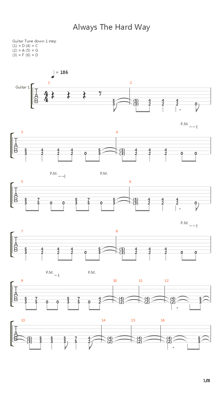 Always The Hard Way吉他谱