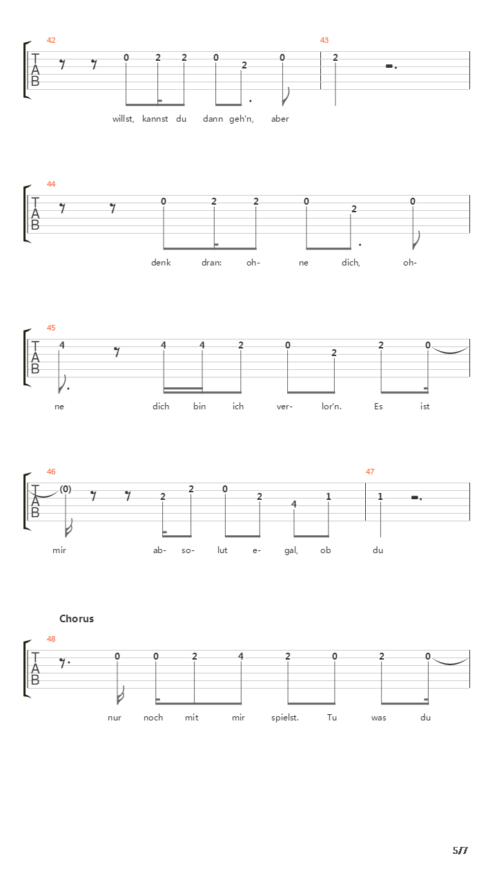 Mach Die Augen Zu吉他谱