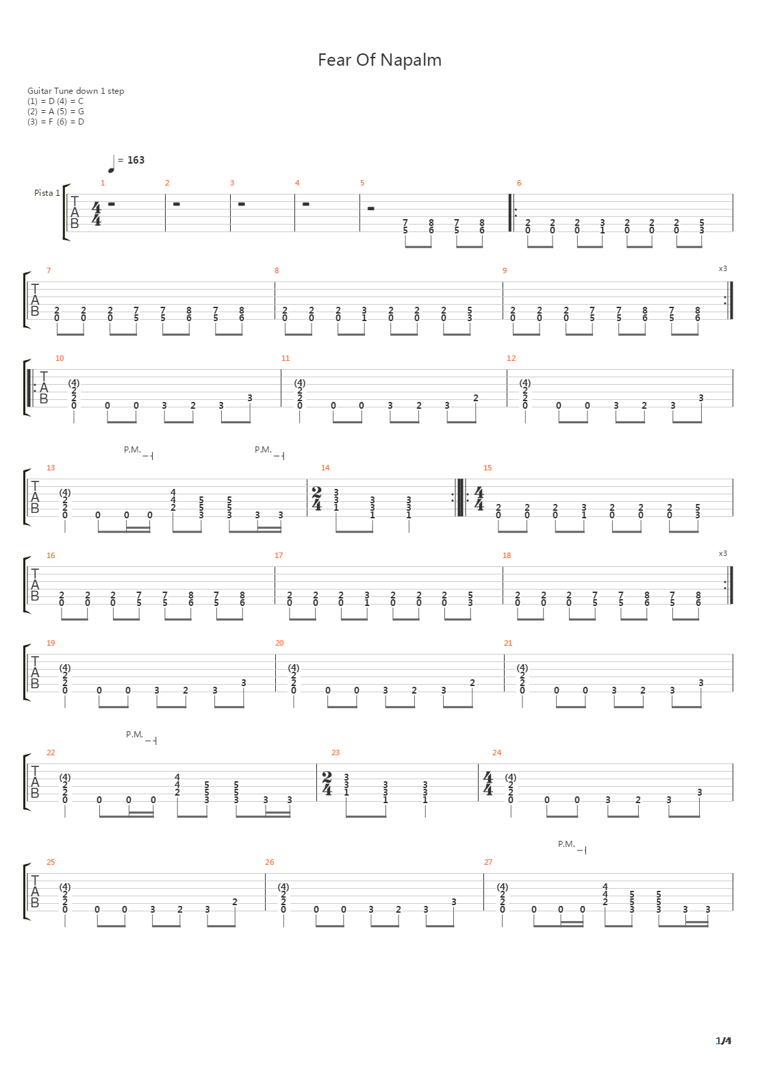 Fear Of Napalm吉他谱