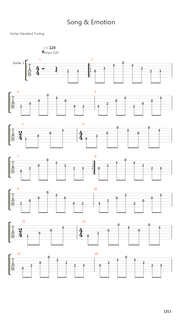 Song Emotion吉他谱