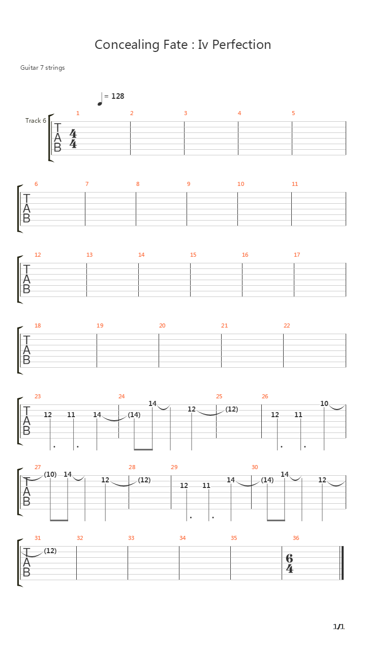 Concealing Fate Iv Perfection吉他谱