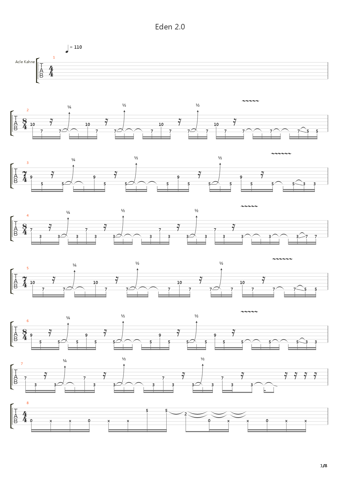 Eden 20吉他谱