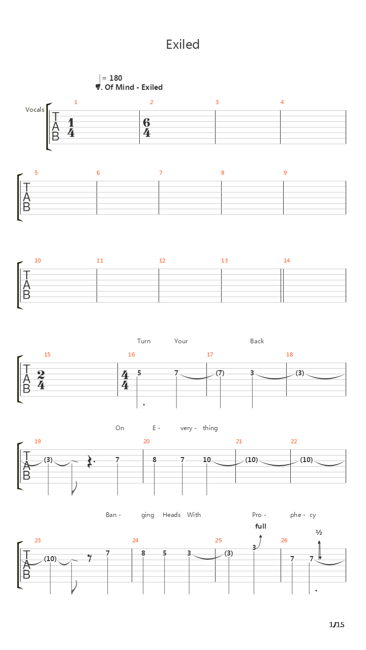 Exiled吉他谱