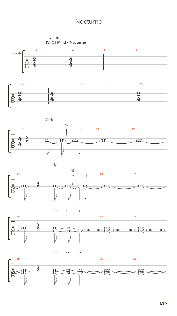 Nocturne吉他谱