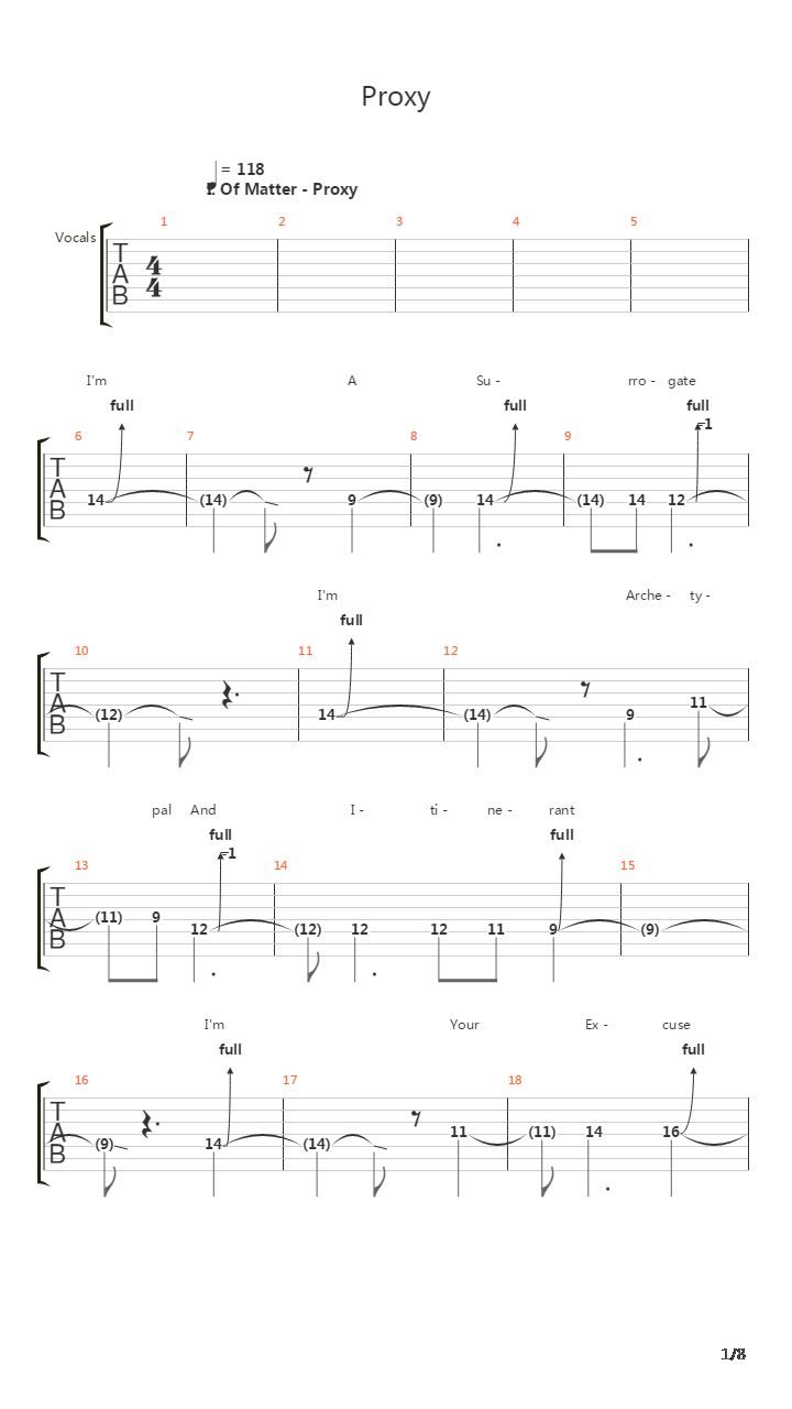 Proxy吉他谱