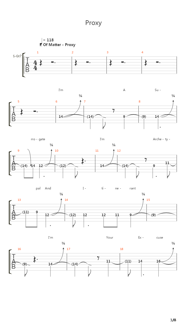 Proxy吉他谱