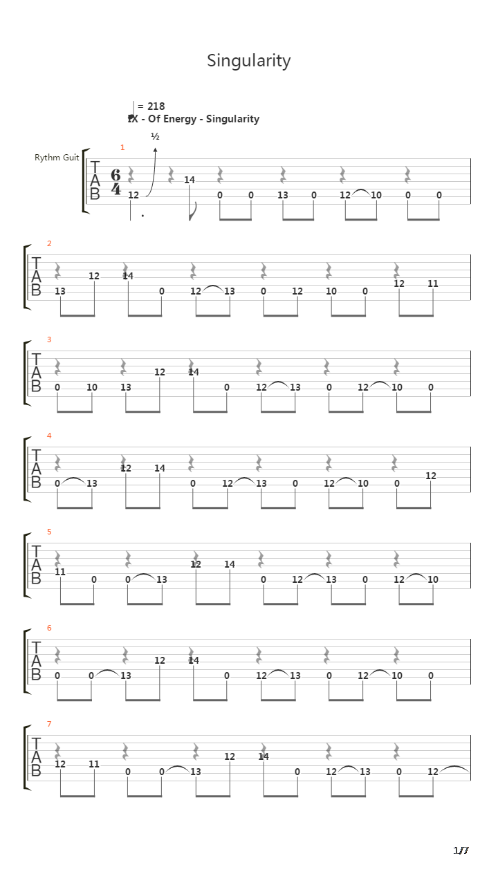 Singularity吉他谱