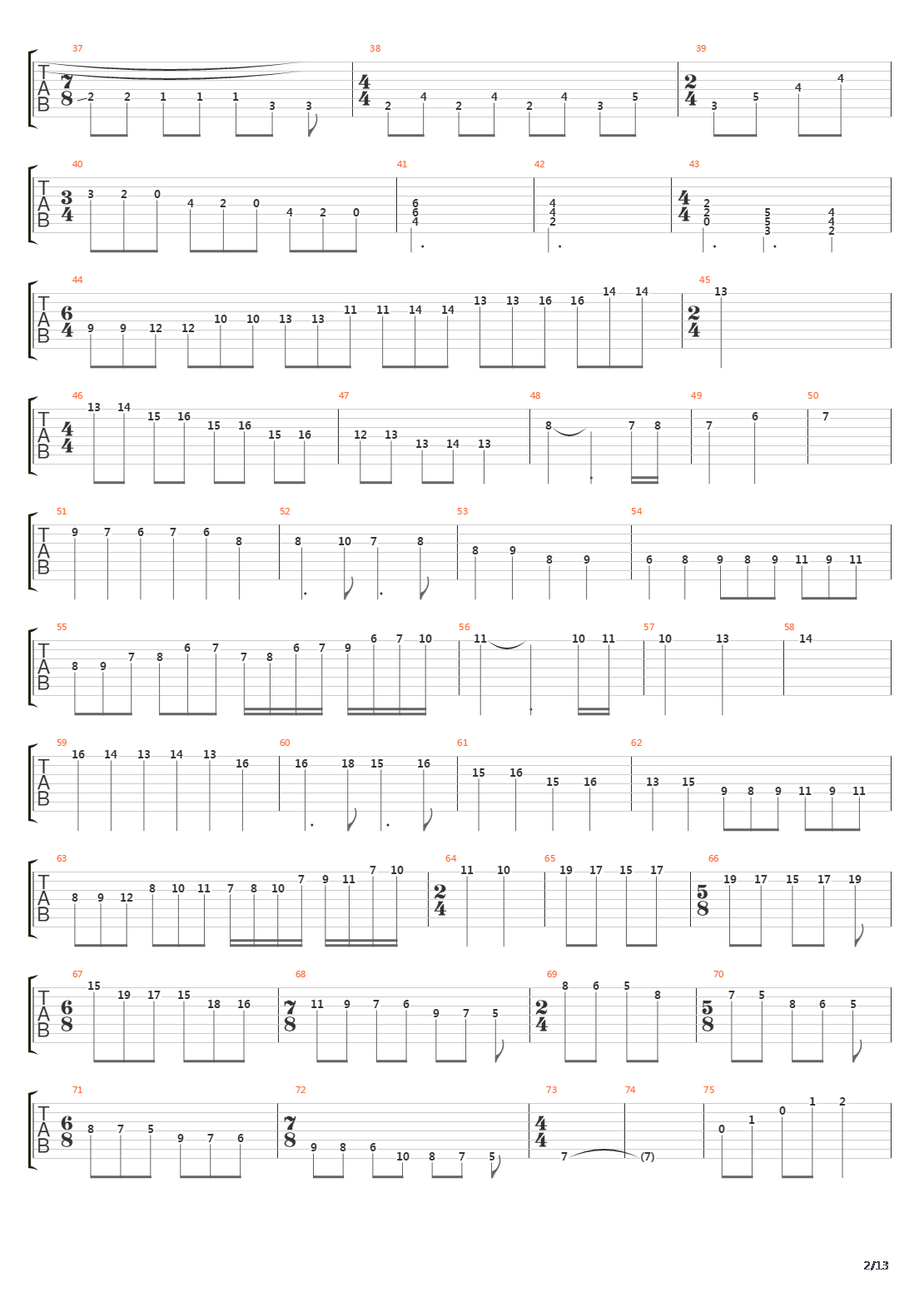 The End吉他谱