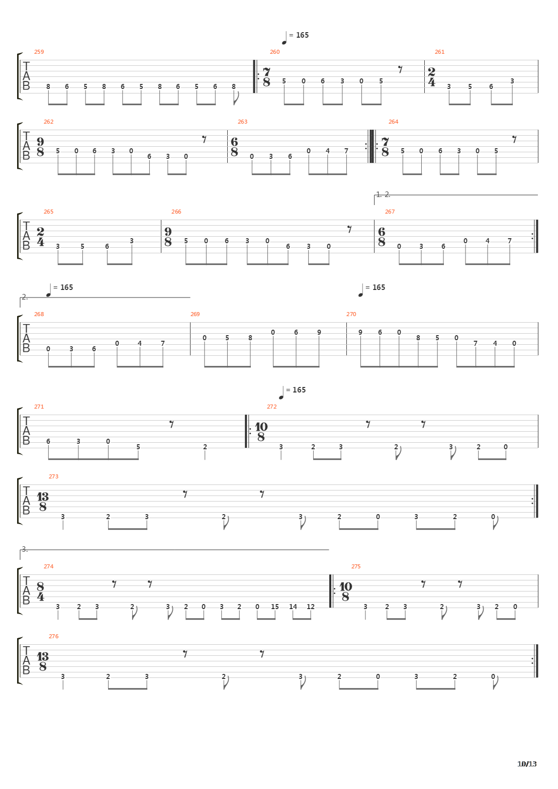 The End吉他谱