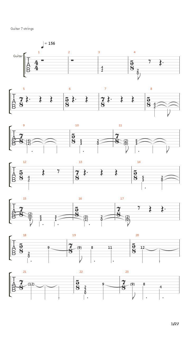 The End吉他谱