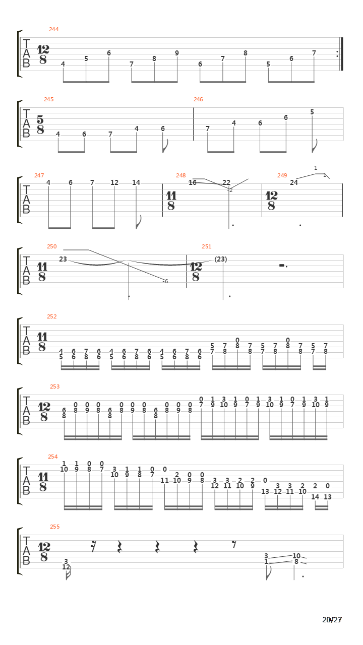 The End吉他谱