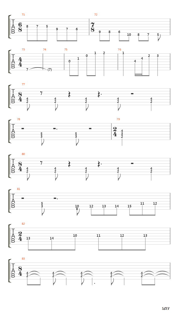The End吉他谱