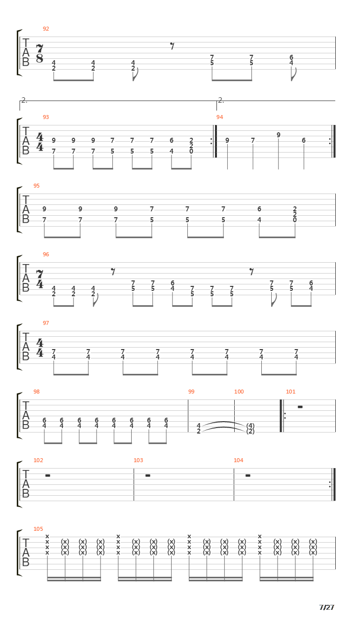 The End吉他谱