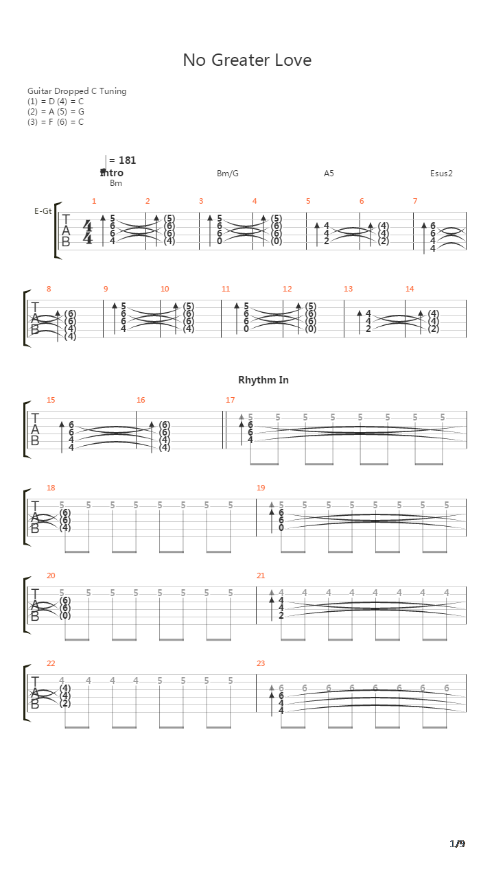 No Greater Love吉他谱