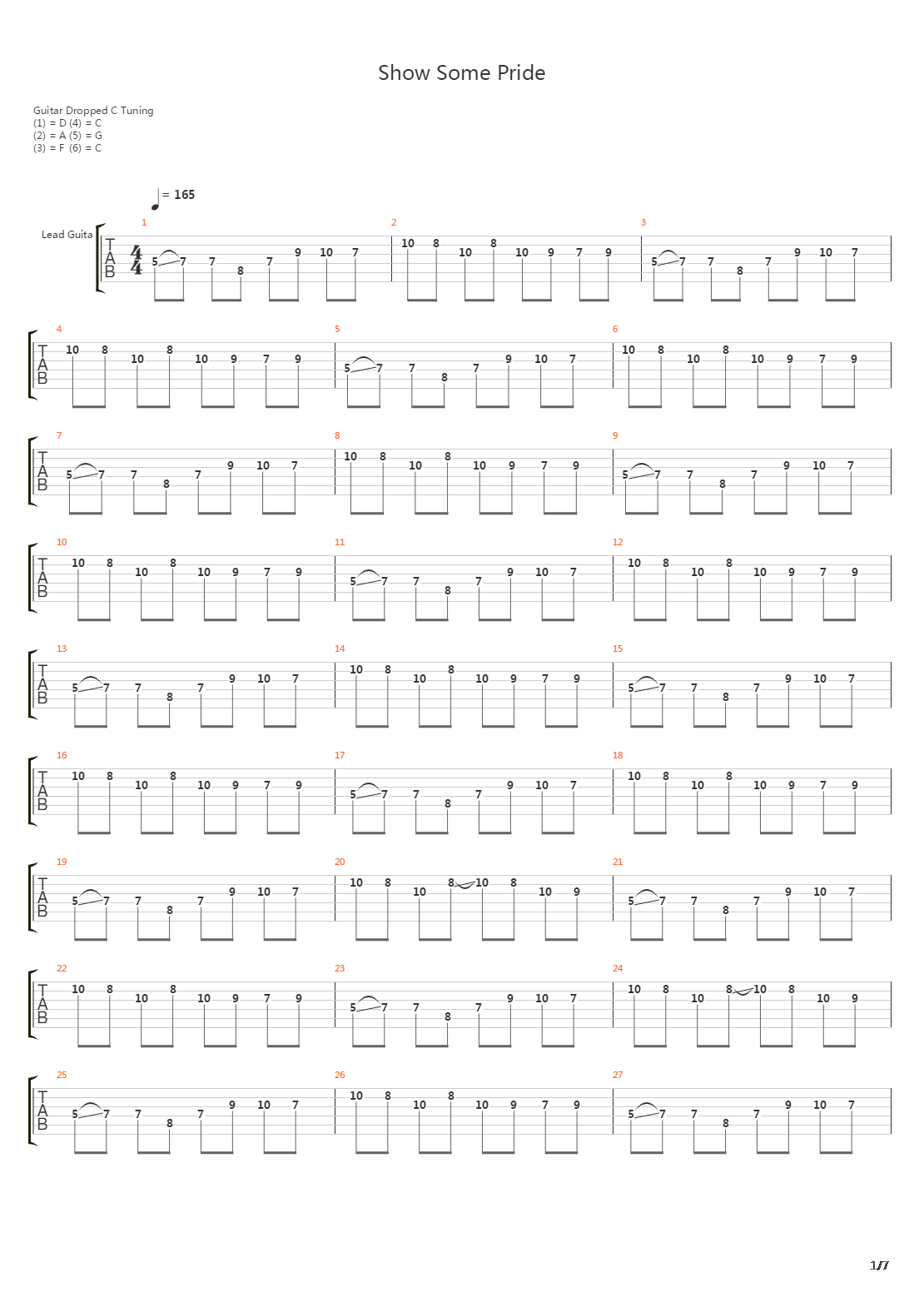 Show Some Pride吉他谱