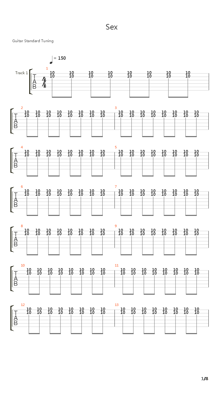 Sex吉他谱