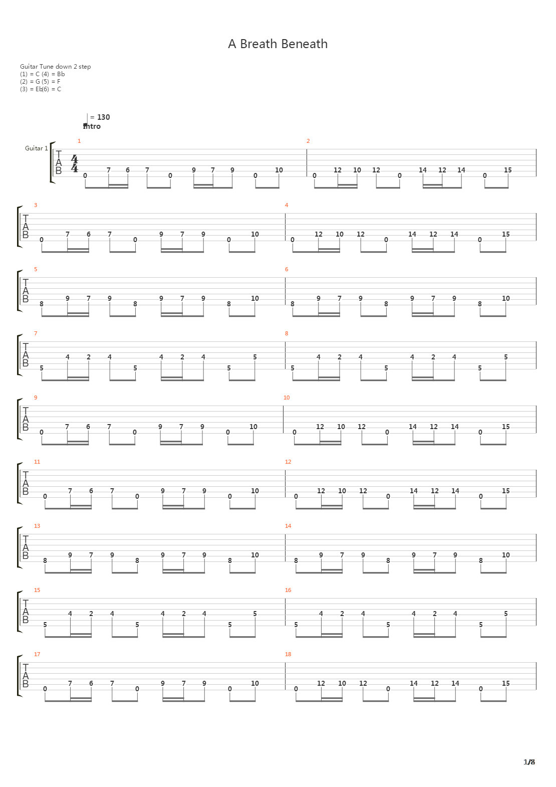 A Breath Beneath吉他谱