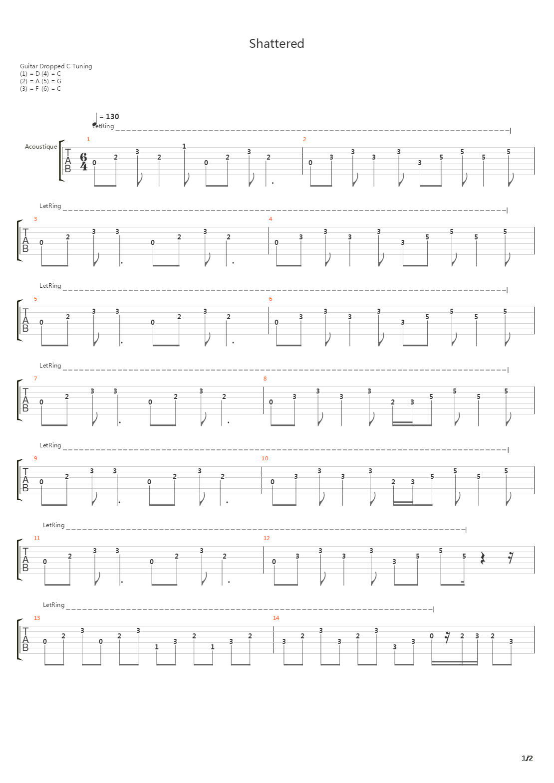 Shattered吉他谱