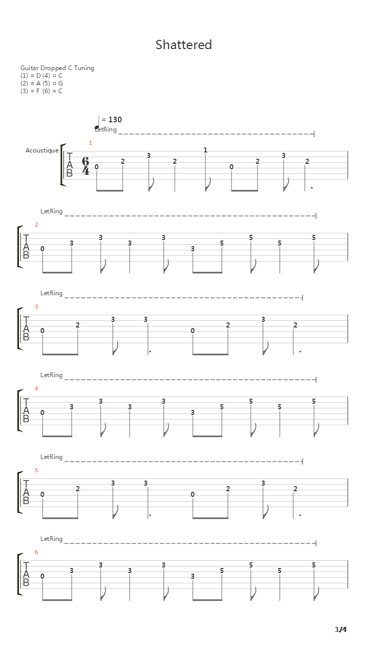 Shattered吉他谱