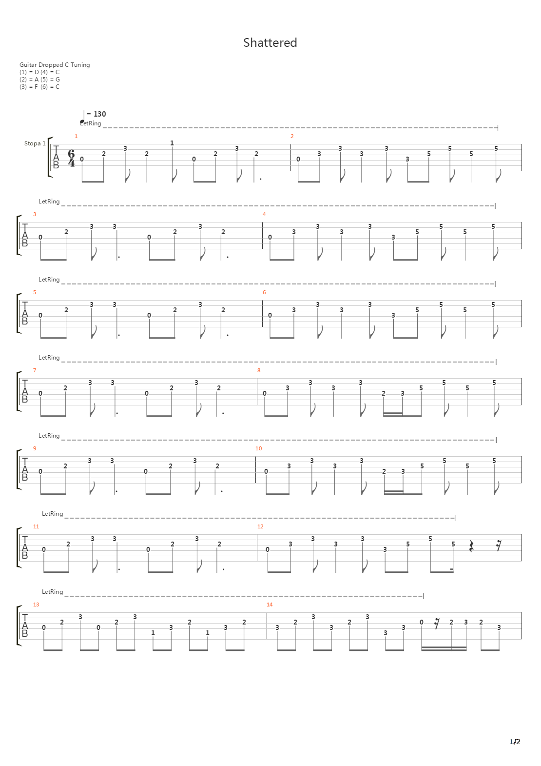 Shattered吉他谱