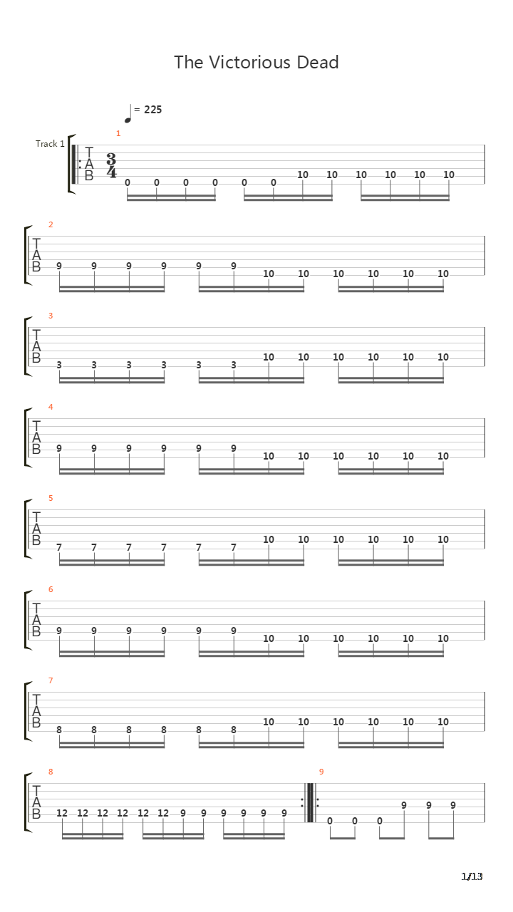 The Victorious Dead吉他谱