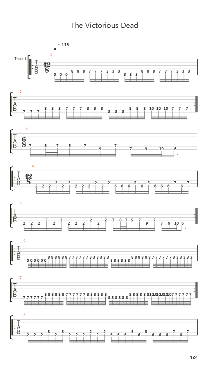 The Victorious Dead吉他谱