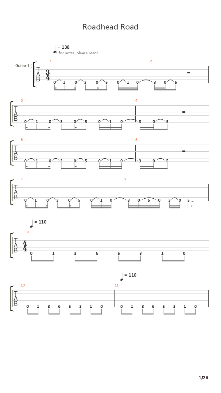 Roadhead Road吉他谱