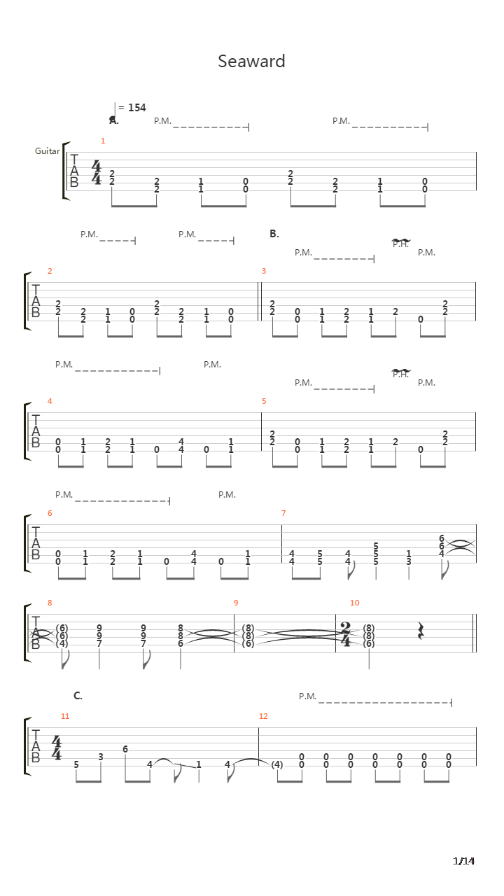 Seaward吉他谱