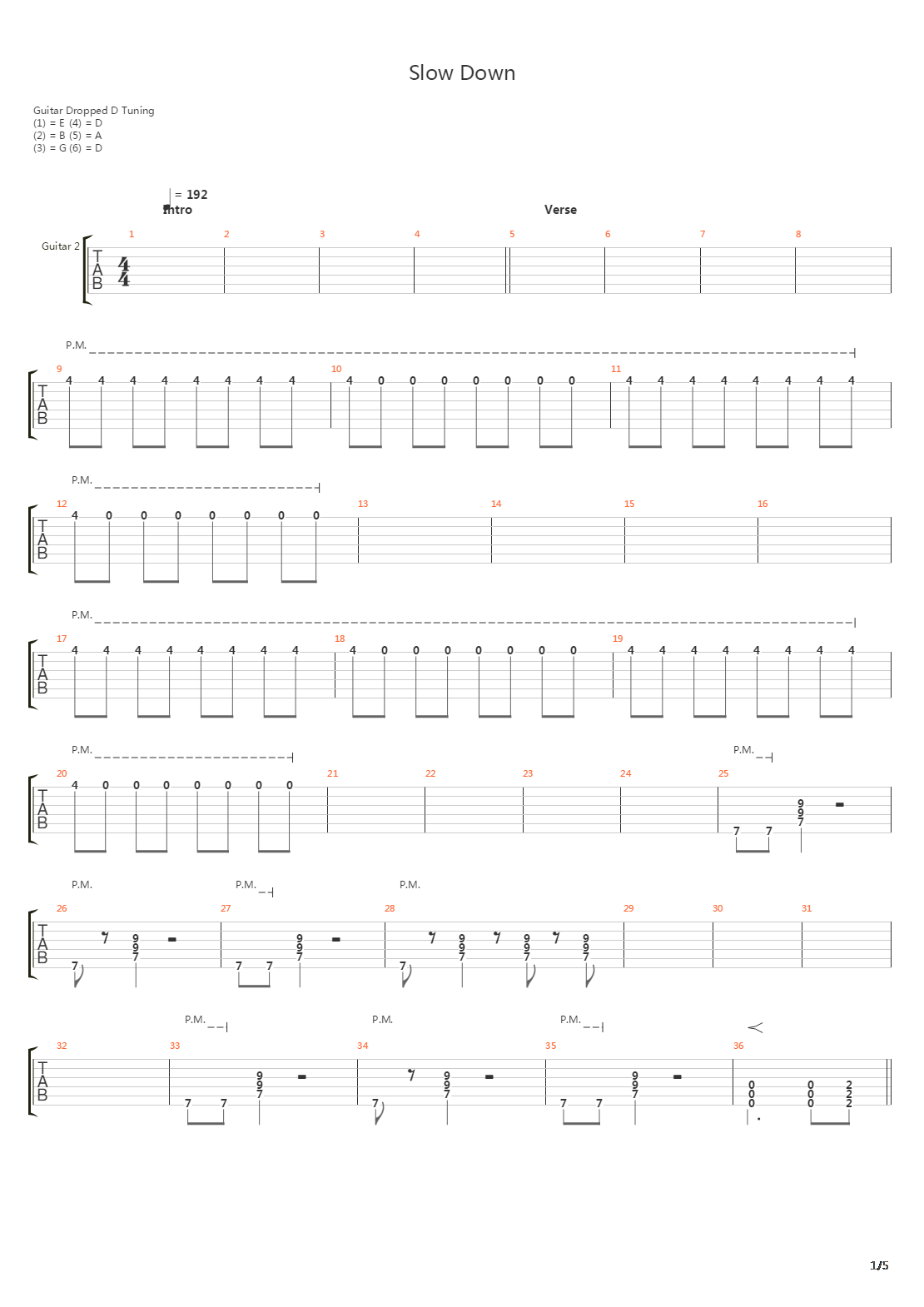 Slow Down吉他谱