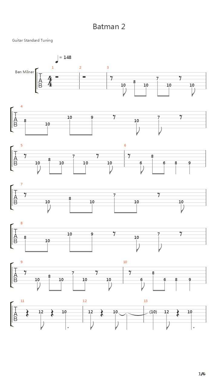 Batman 2吉他谱
