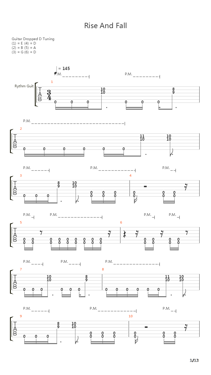 Rise And Fall吉他谱