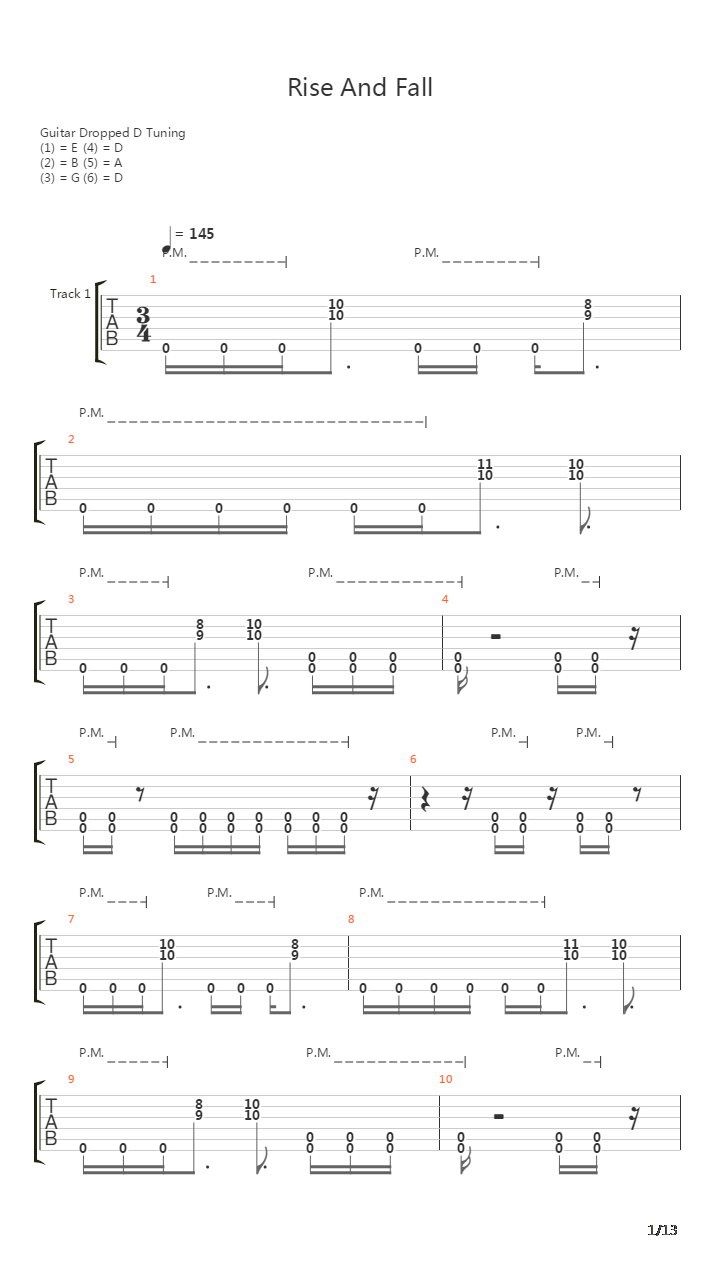 Rise And Fall吉他谱