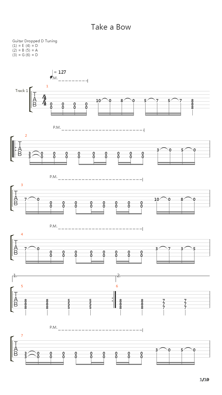 Take A Bow吉他谱