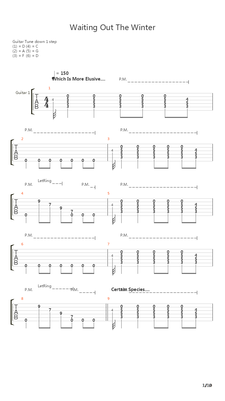 Waiting Out The Winter吉他谱