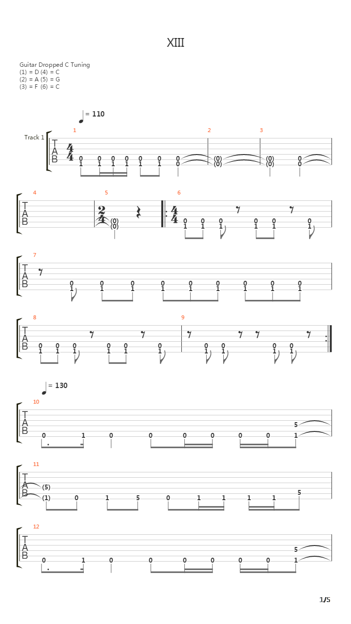 Xiii吉他谱