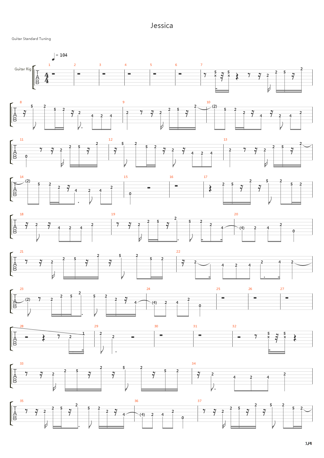 Jessica吉他谱