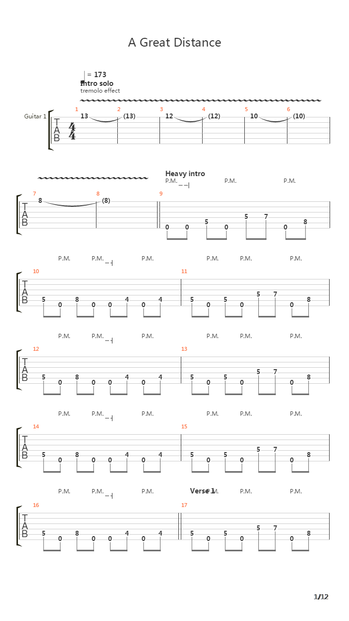 A Great Distance吉他谱