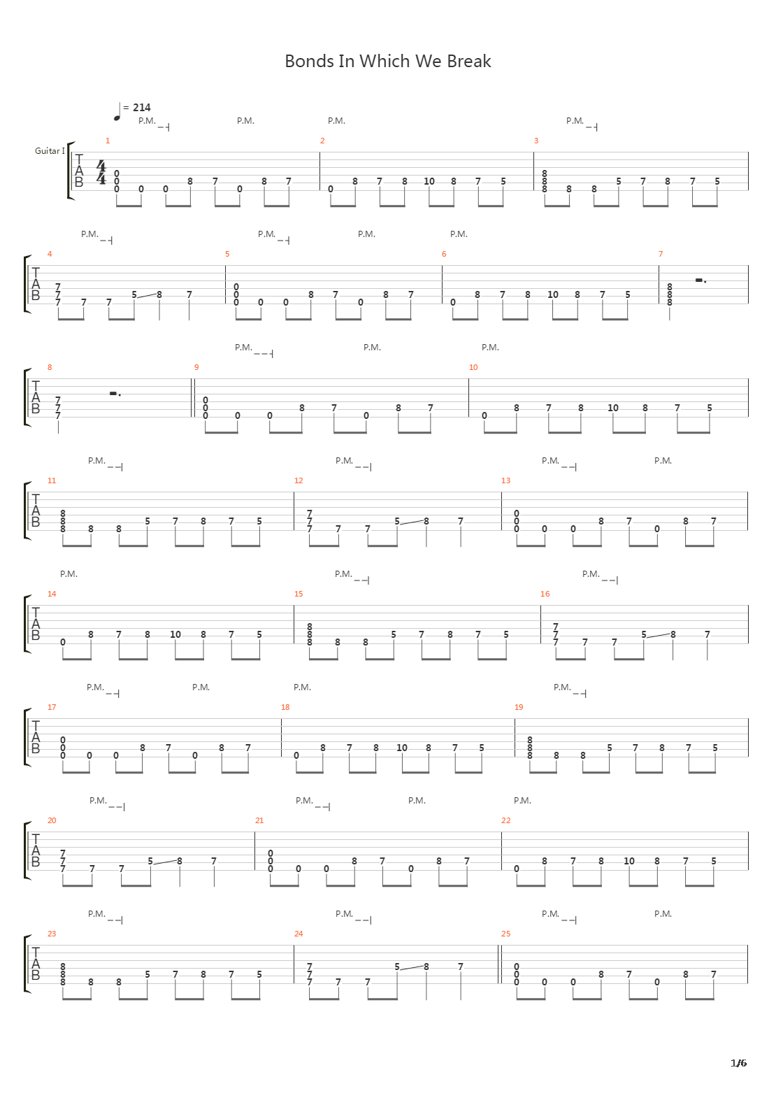 Bonds In Which We Break吉他谱