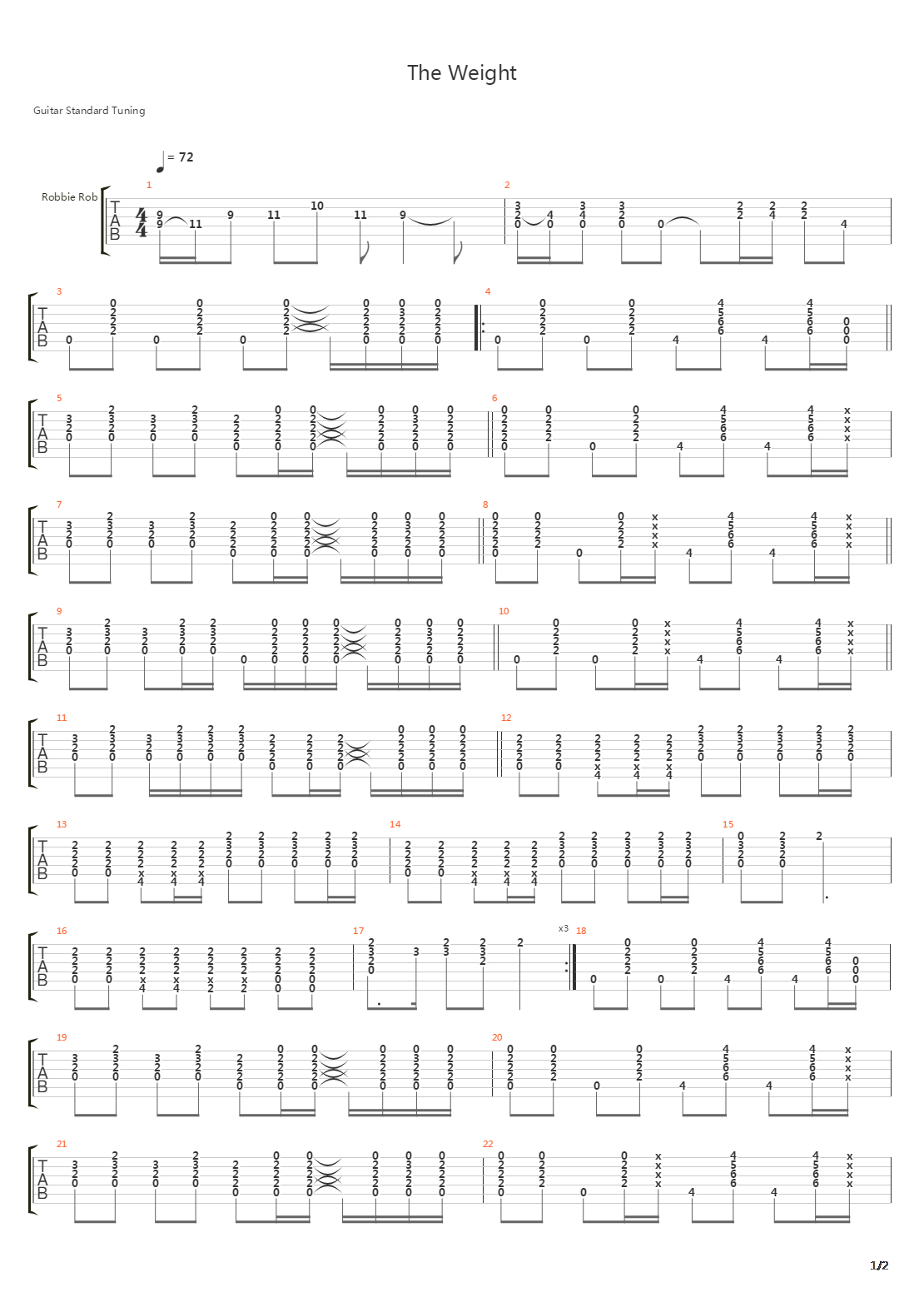 The Weight吉他谱
