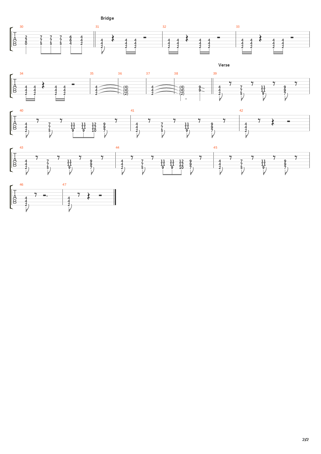 In A Cage吉他谱