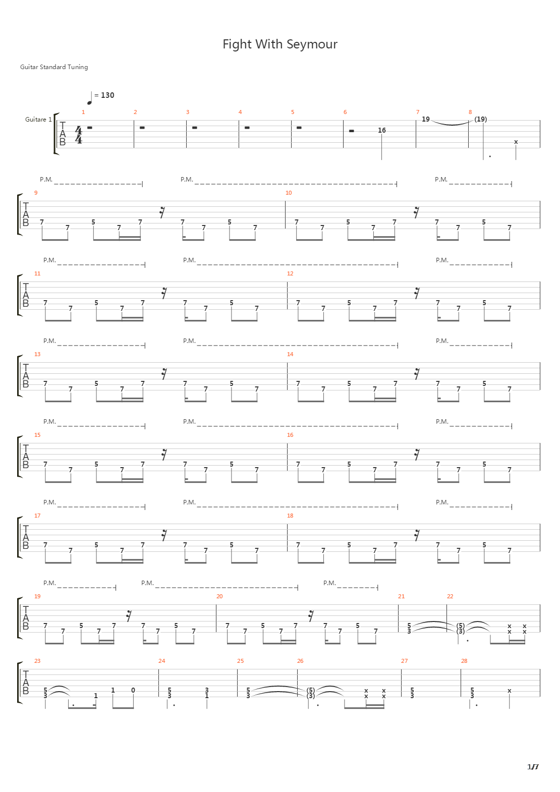Fight With Seymour吉他谱