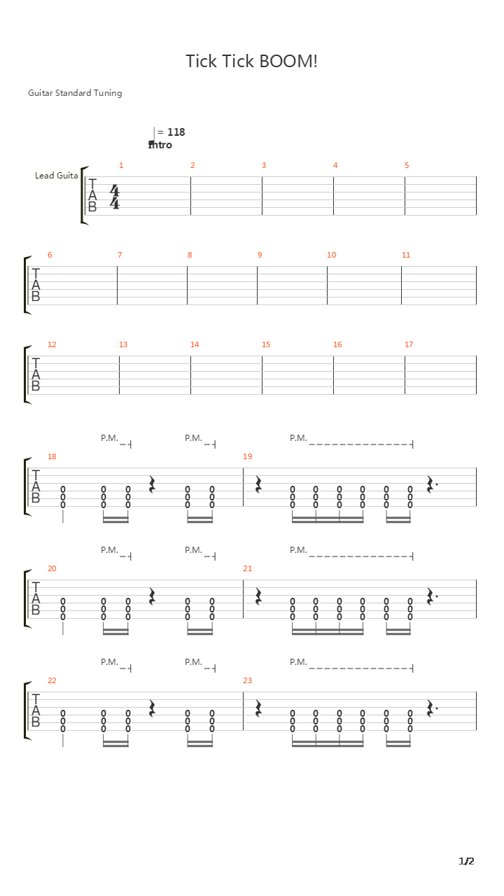 Tick Tick Boom吉他谱