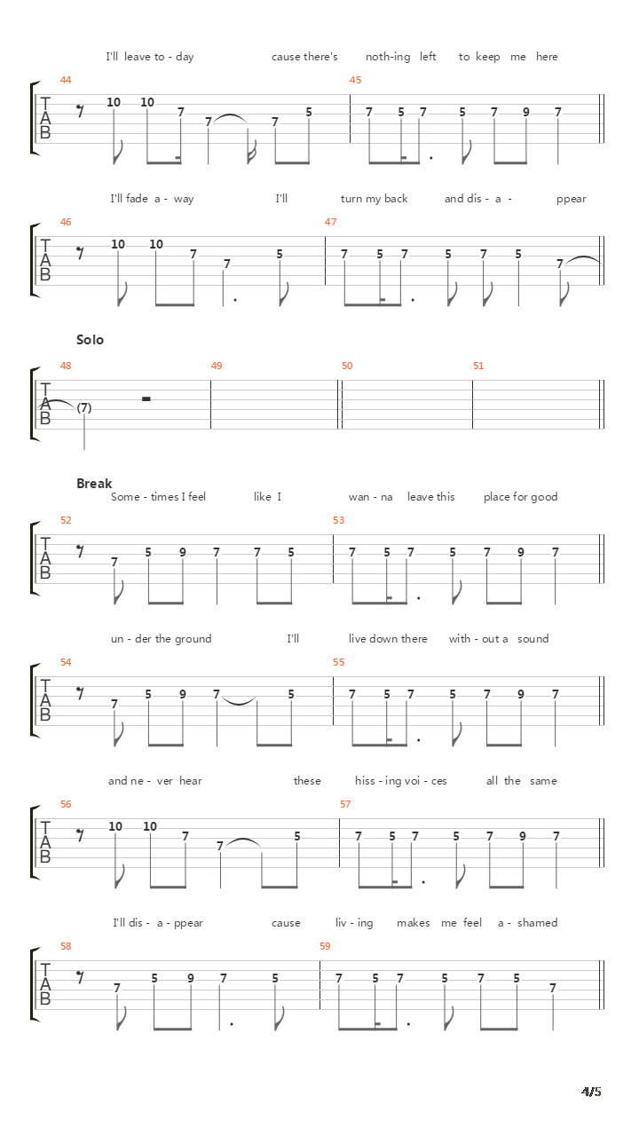 Above And Below吉他谱